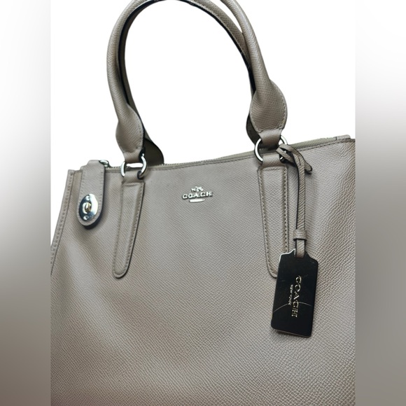 COACH Crosby Linud Beige Crossgrain leather Carryall Crossbody Bag!🔥 - Picture 1 of 10